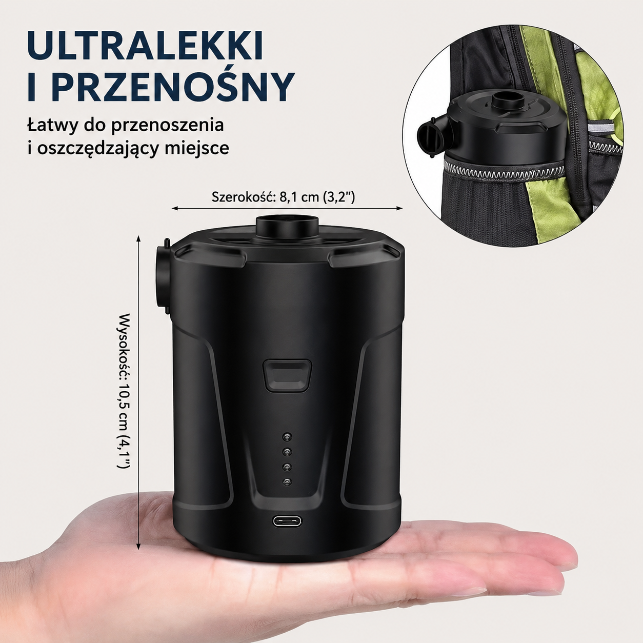 AirGo Pro™ – Bezprzewodowa Mini Pompka Elektryczna USB-C 2w1